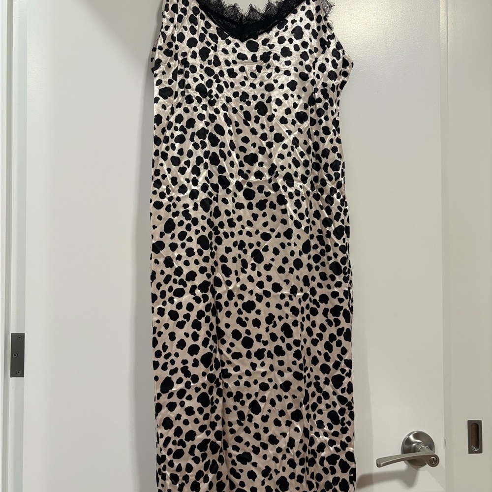 Anthropologie Black and White Slip Dress